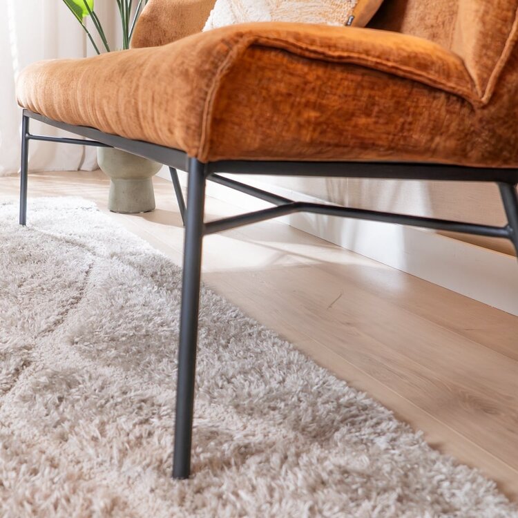 Banc de salle à manger Momo chenille cuivre 220 cm