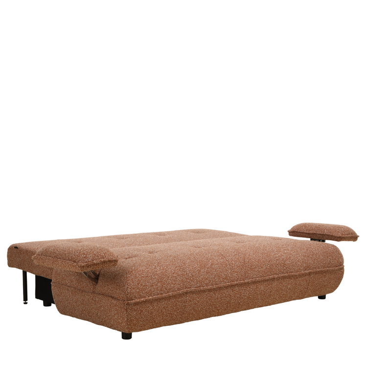 Canapé-lit 2 places Jona terracotta Bouclé Mélange