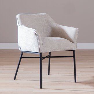 Chaise de salle à manger Nubo en chenille sand