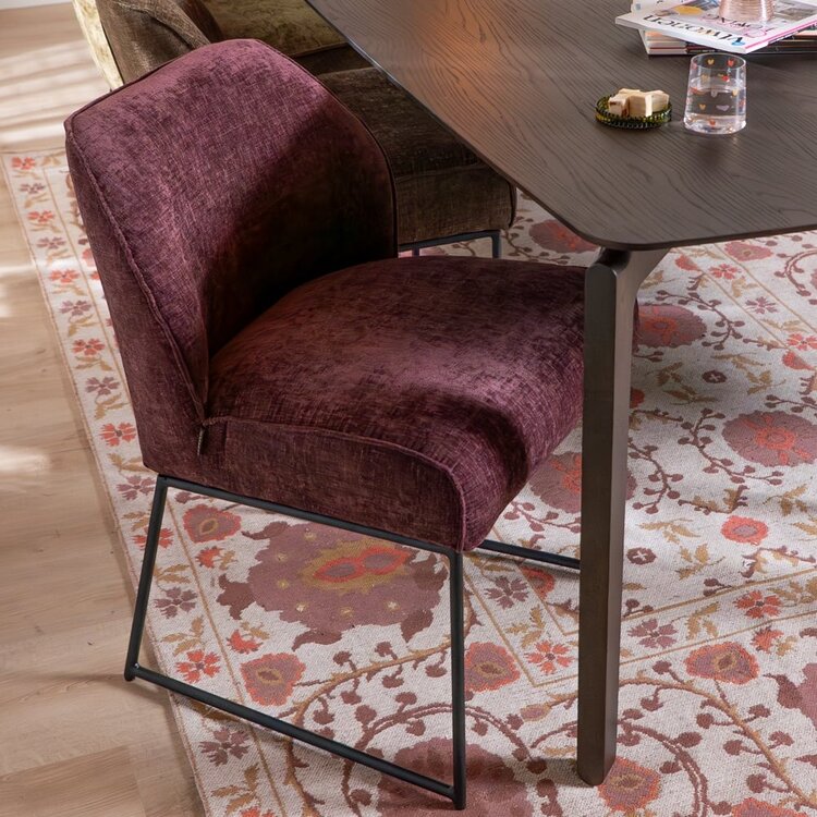 Chaise de salle à manger Momo chenille violette
