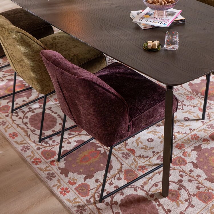 Chaise de salle à manger Momo chenille violette