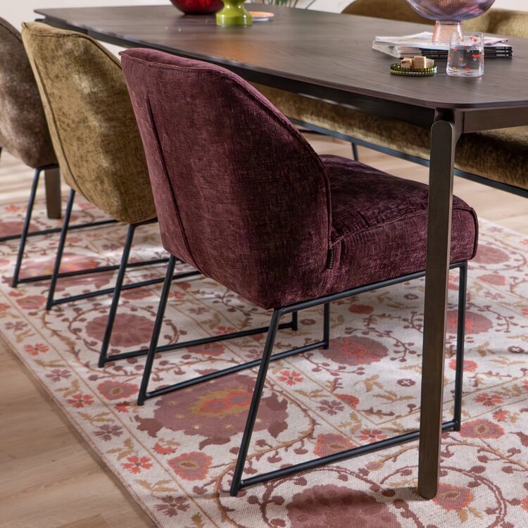 Chaise de salle à manger Momo chenille violette