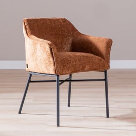 Chaise de salle à manger Nubo en chenille cuivre