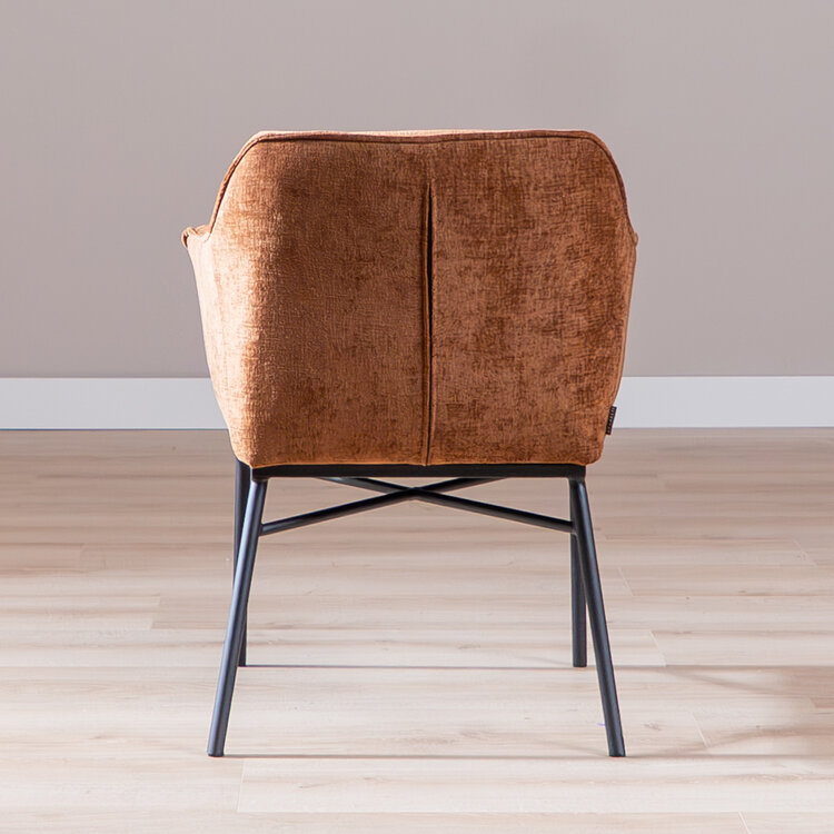 Chaise de salle à manger Nubo en chenille cuivre