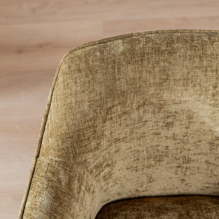 Chaise de salle à manger Nubo en chenille olive