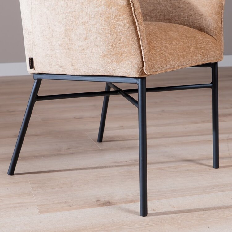 Chaise de salle à manger Nubo en chenille peach