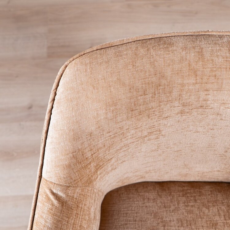 Chaise de salle à manger Nubo en chenille peach