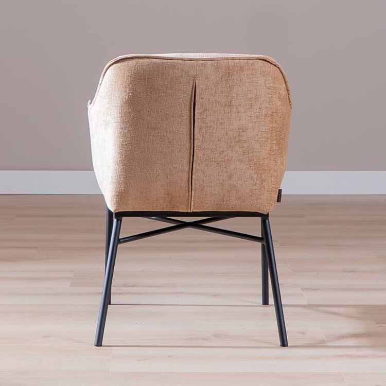 Chaise de salle à manger Nubo en chenille peach