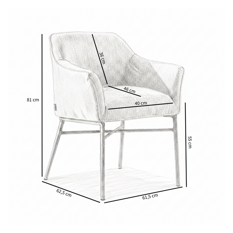 Chaise de salle à manger Nubo en chenille violette