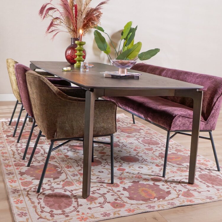 Chaise de salle à manger Nubo en chenille violette