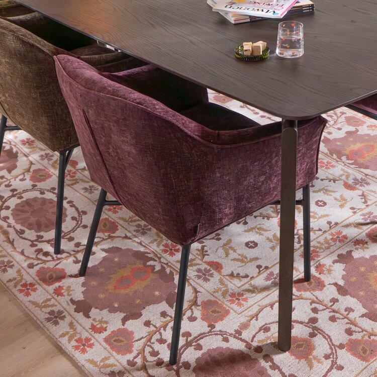 Chaise de salle à manger Nubo en chenille violette