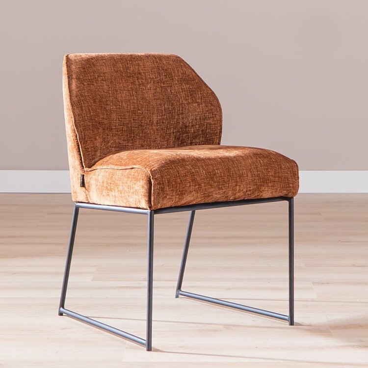 Chaise de salle à manger Momo chenille cuivre