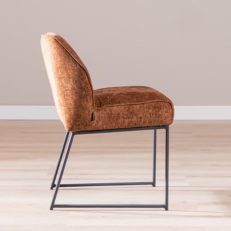 Chaise de salle à manger Momo chenille cuivre