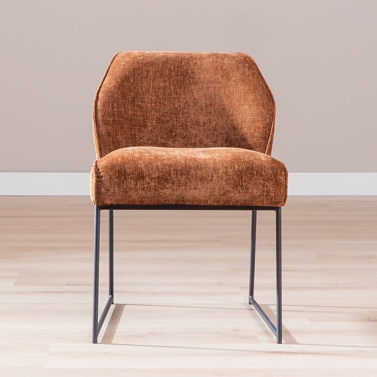Chaise de salle à manger Momo chenille cuivre