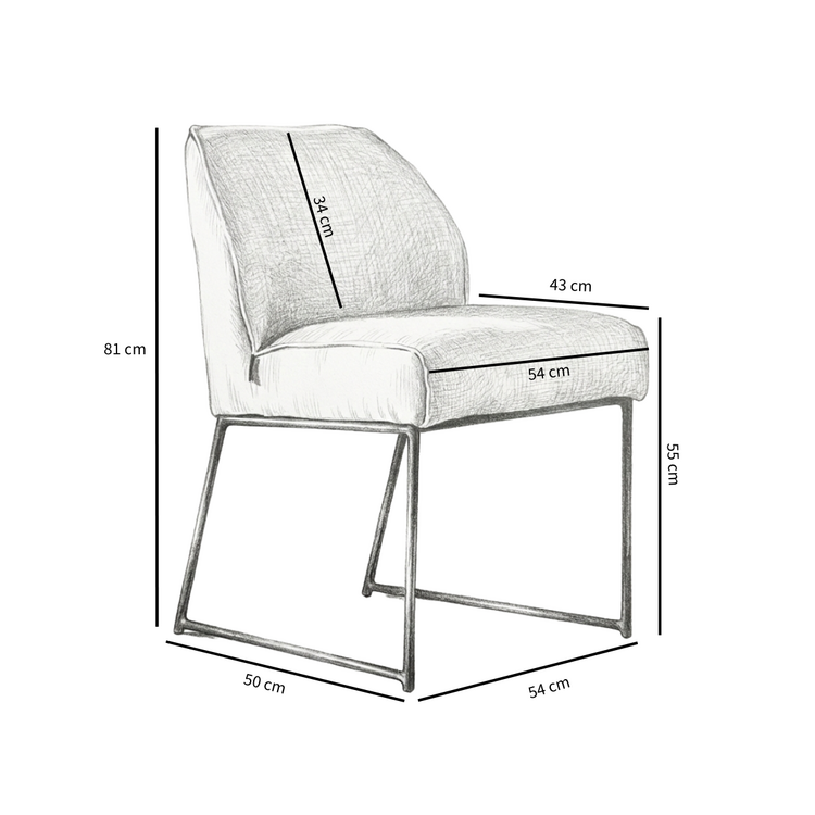 Chaise de salle à manger Momo chenille cuivre