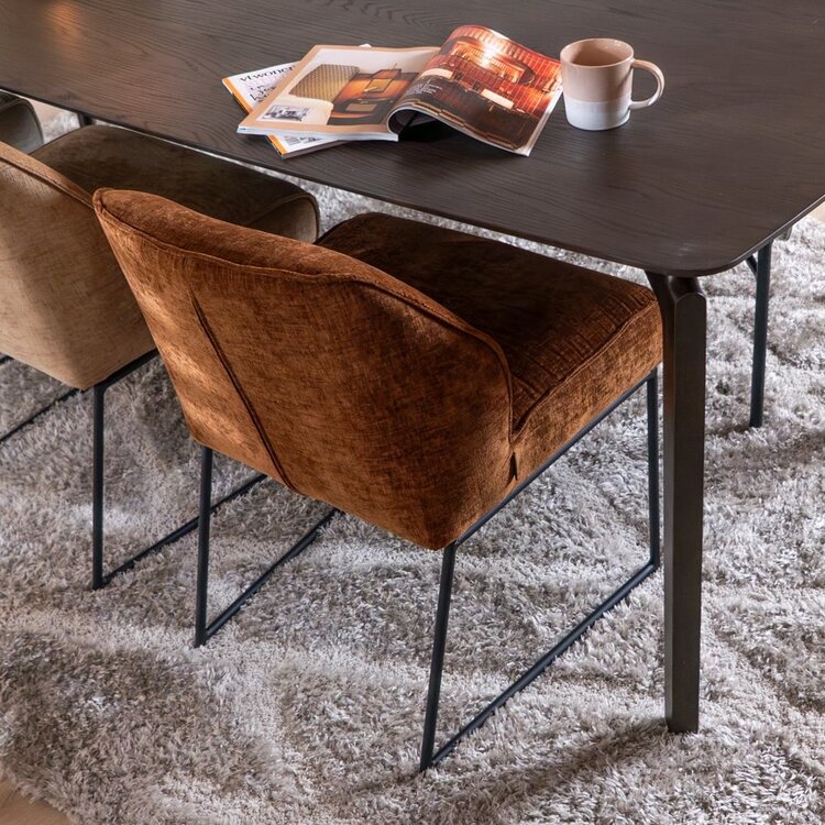 Chaise de salle à manger Momo chenille cuivre