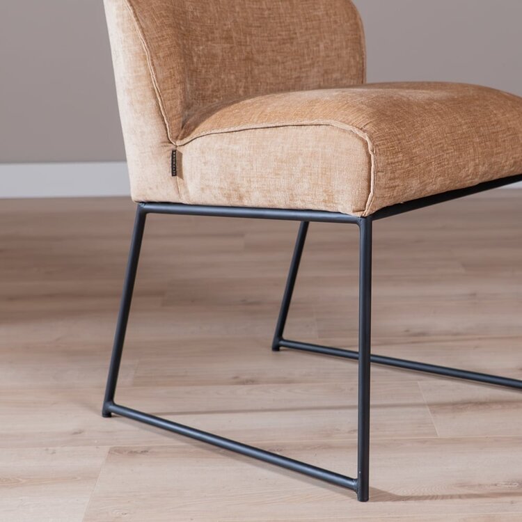 Chaise de salle à manger Momo chenille peach