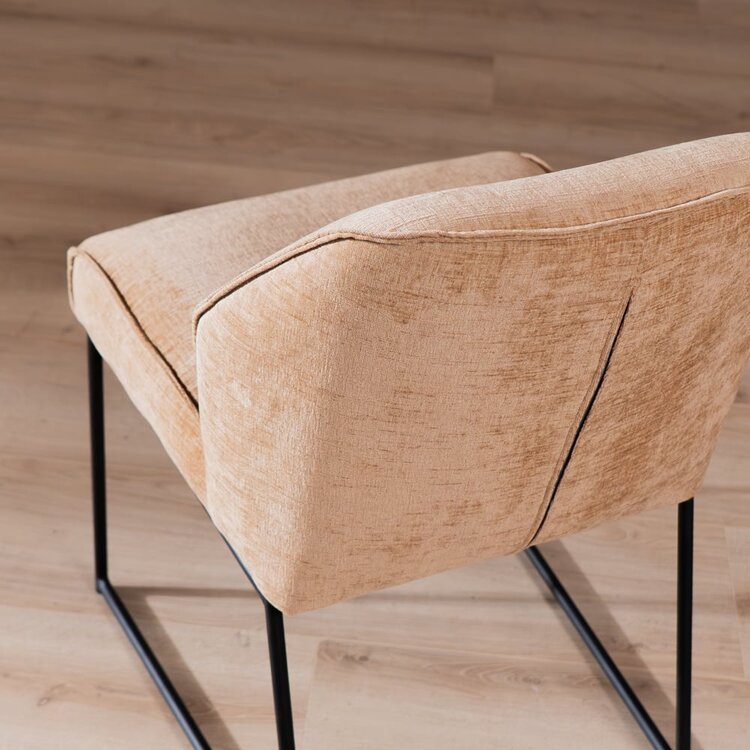 Chaise de salle à manger Momo chenille peach