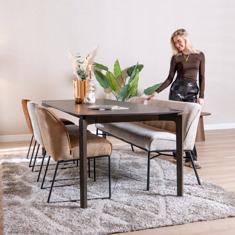 Chaise de salle à manger Momo chenille peach