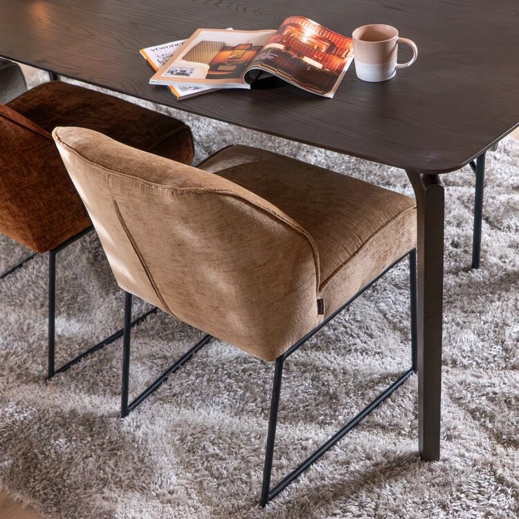 Chaise de salle à manger Momo chenille peach