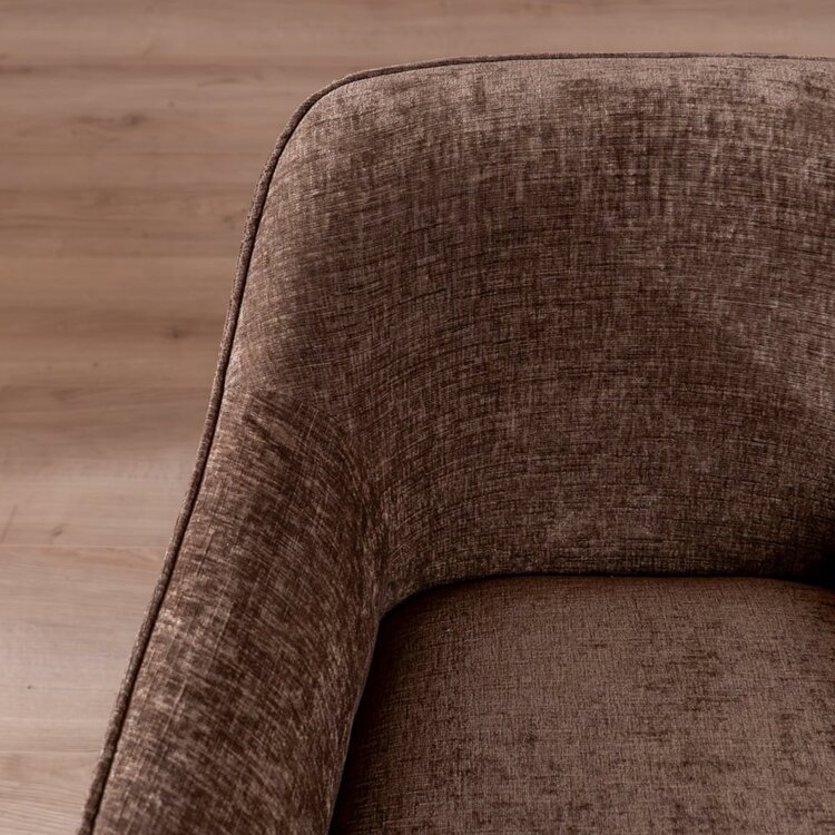 Chaise de salle à manger avec roulettes Enzo chenille mocha