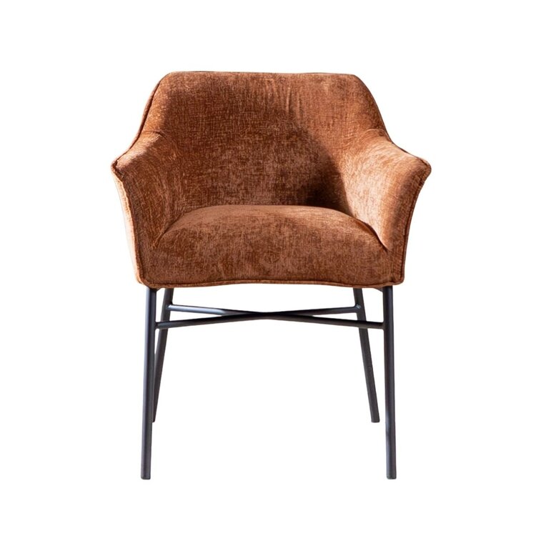 Chaise de salle à manger Nubo en chenille cuivre