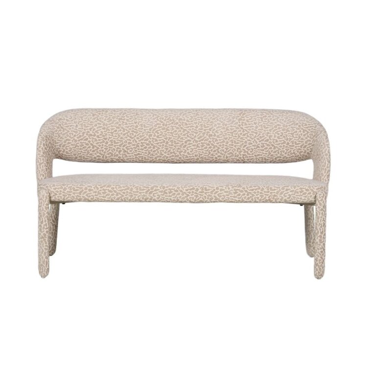 Banc de salle à manger Leo taupe leopard 160 cm