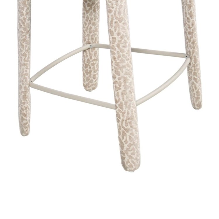 Tabouret de bar Leo taupe leopard 70 cm