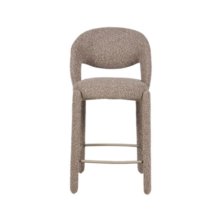 Tabouret de bar June bouclé brun 70 cm