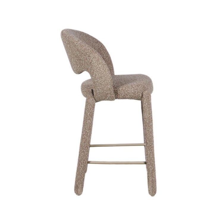 Tabouret de bar June bouclé brun 70 cm