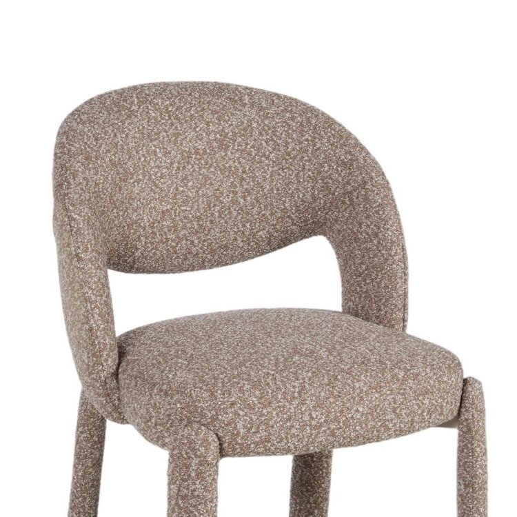 Tabouret de bar June bouclé brun 70 cm
