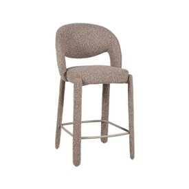 Tabouret de bar June bouclé brun 70 cm