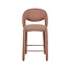 Tabouret de bar June bouclé terracotta 70 cm