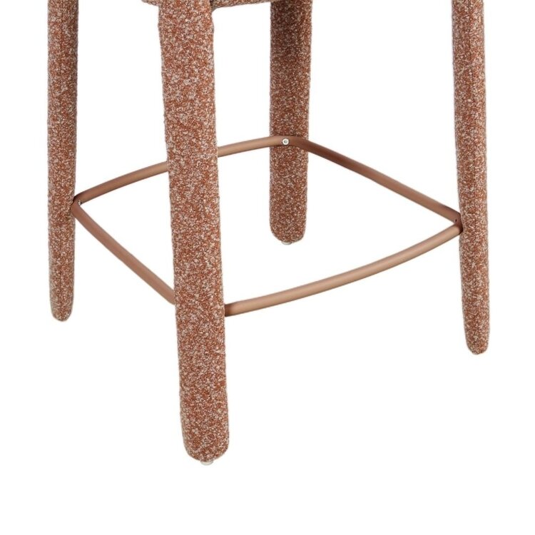 Tabouret de bar June bouclé terracotta 70 cm