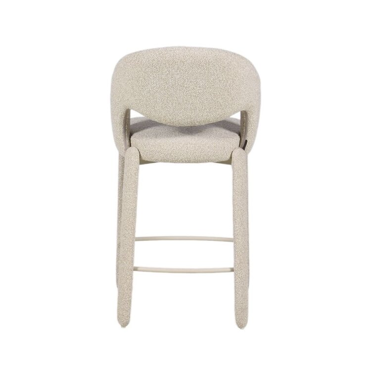 Tabouret de bar June bouclé taupe 70 cm