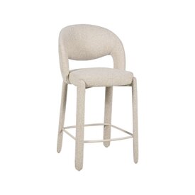 Tabouret de bar June bouclé taupe 70 cm