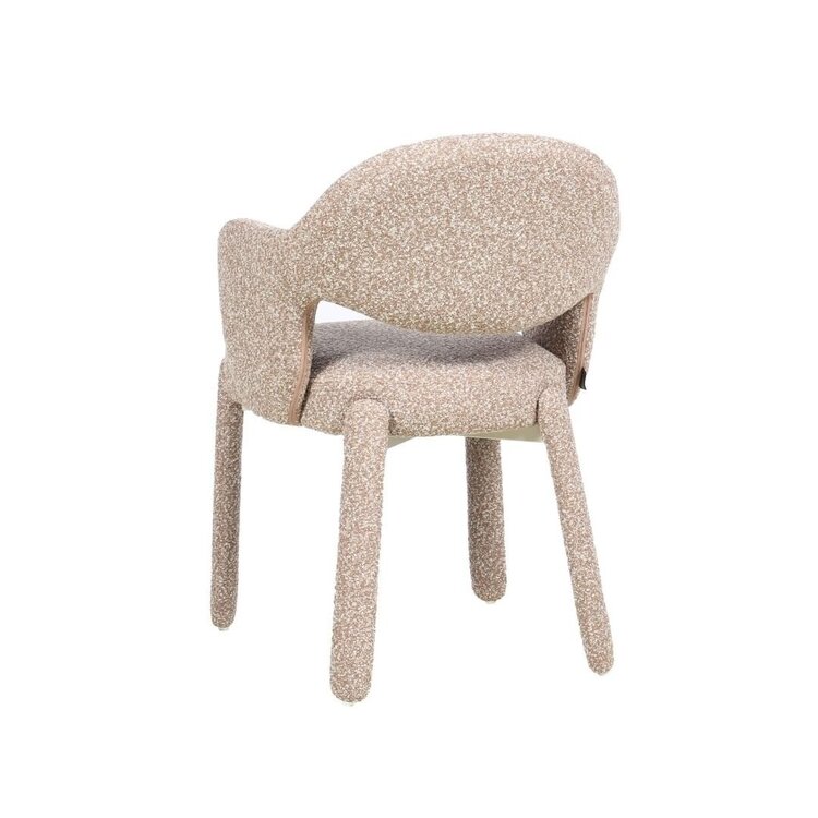 Chaise de salle à manger June bouclé brun