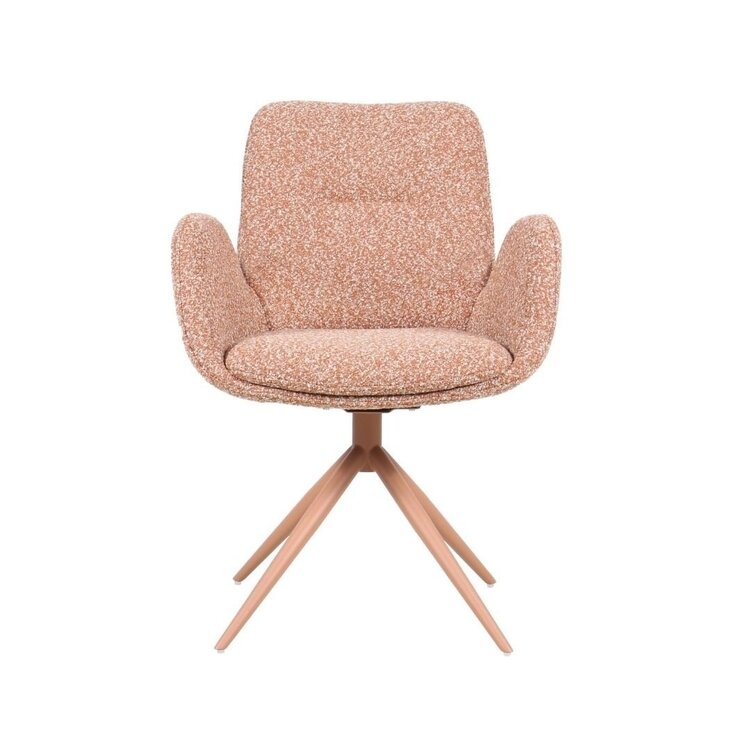 Chaise de salle à manger Alex pivotante bouclé terracotta