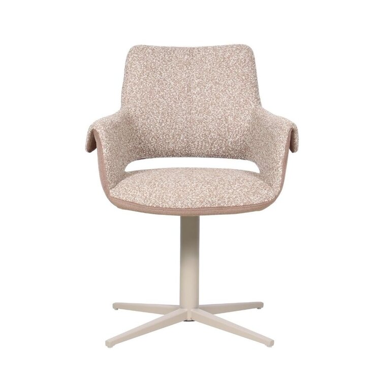 Chaise de salle à manger Jules pivotante bouclé brun