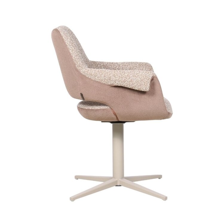 Chaise de salle à manger Jules pivotante bouclé brun