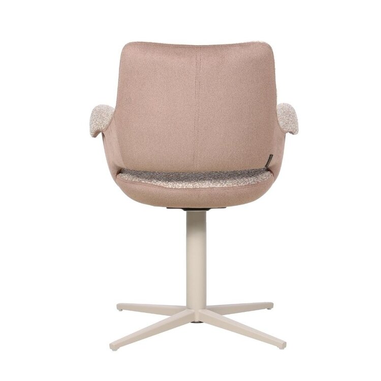 Chaise de salle à manger Jules pivotante bouclé brun