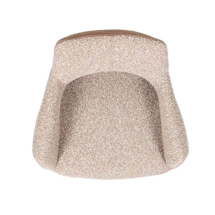 Chaise de salle à manger Jules pivotante bouclé brun