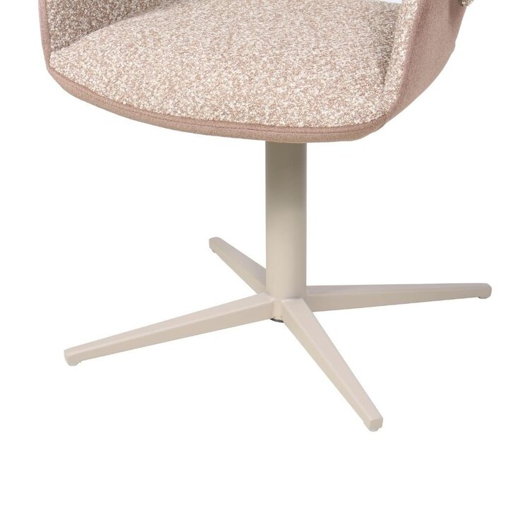 Chaise de salle à manger Jules pivotante bouclé brun