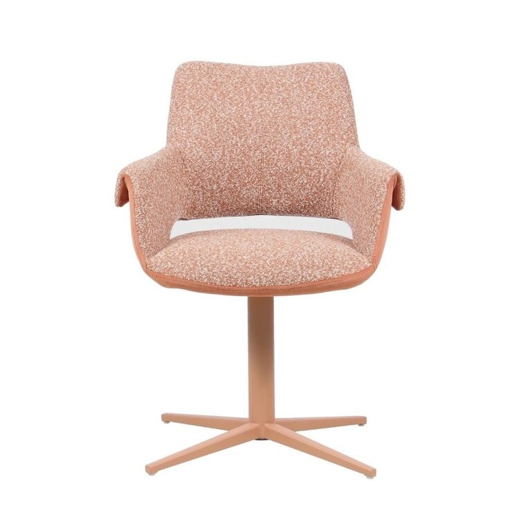 Chaise de salle à manger Jules pivotante bouclé terracotta