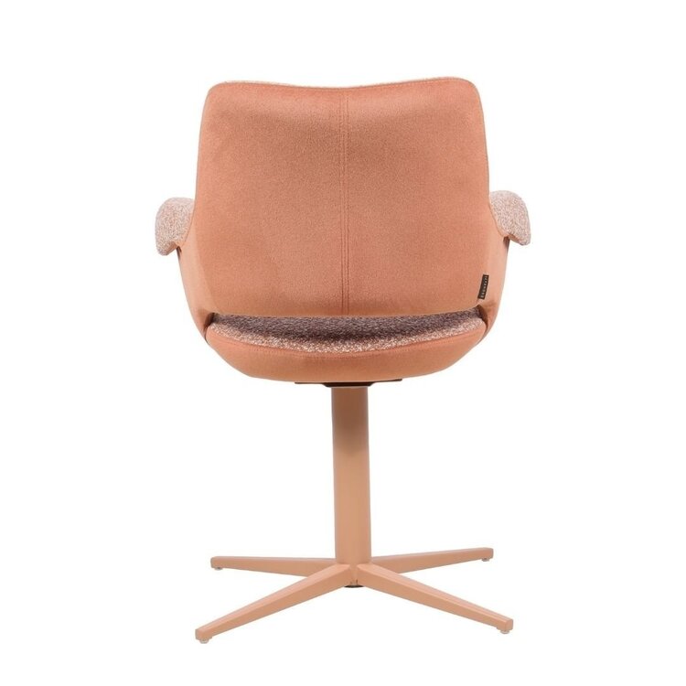 Chaise de salle à manger Jules pivotante bouclé terracotta