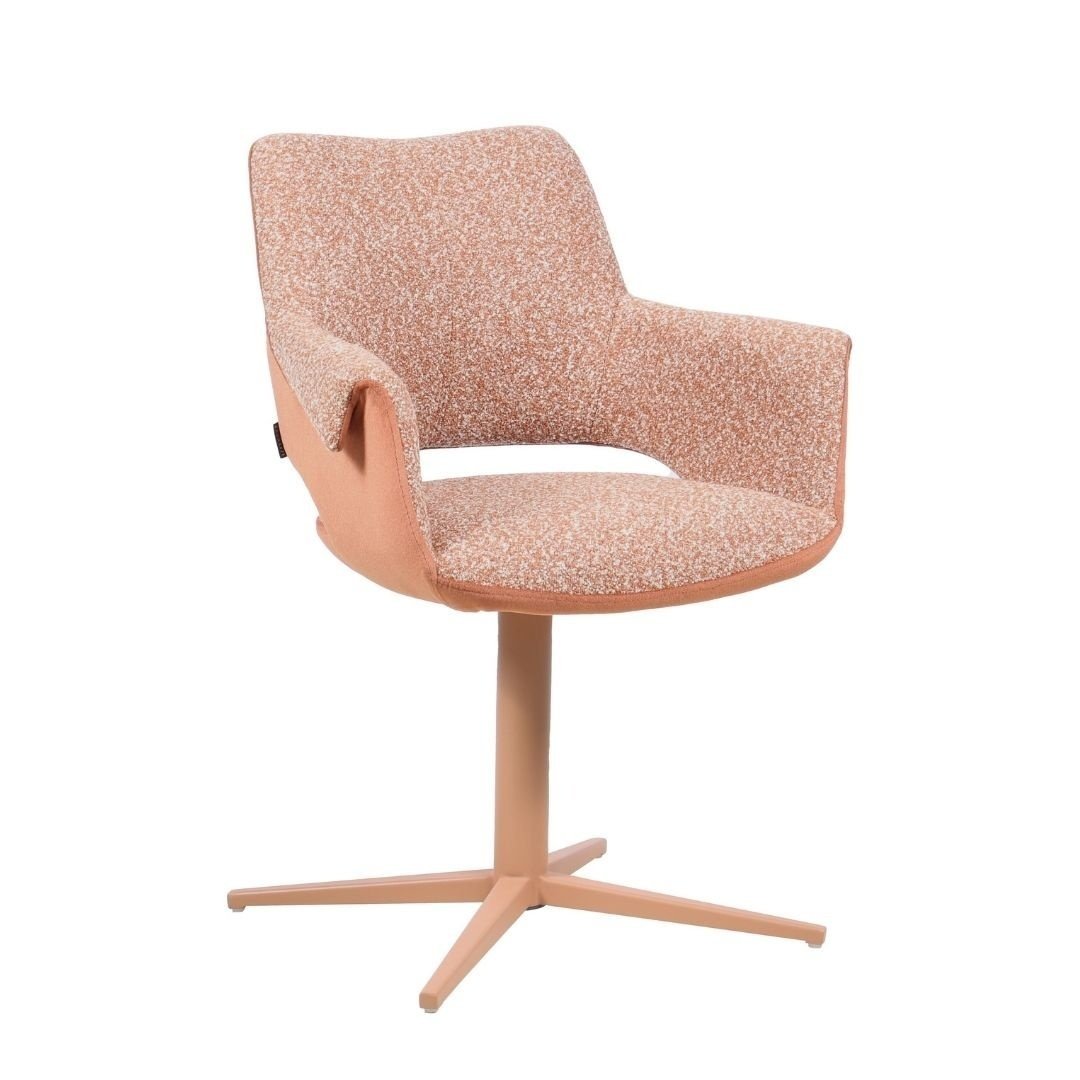 Chaise de salle à manger Jules pivotante bouclé terracotta