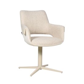 Chaise de salle à manger Jules pivotante bouclé taupe