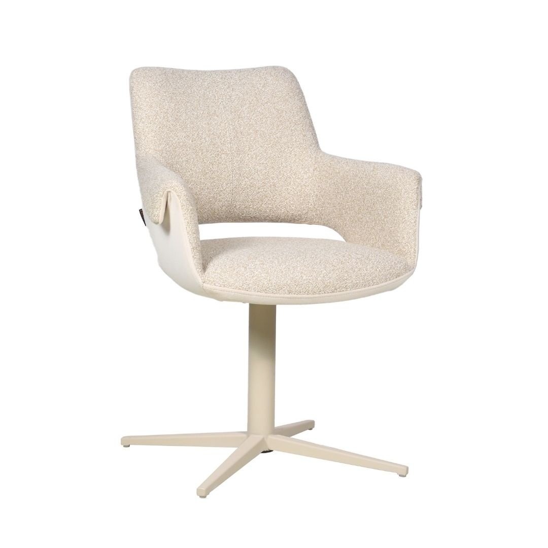 Chaise de salle à manger Jules pivotante bouclé taupe