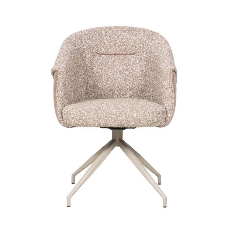 Chaise de salle à manger Riley pivotante bouclé brun