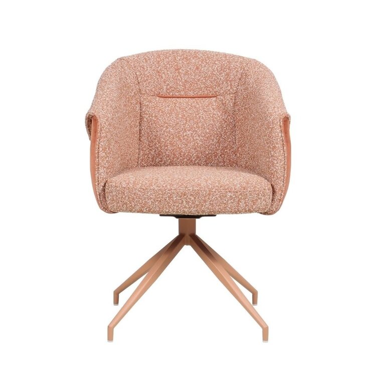 Chaise de salle à manger Riley pivotante bouclé terracotta